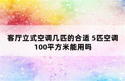 客厅立式空调几匹的合适 5匹空调100平方米能用吗